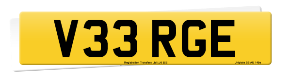 Registration number V33 RGE